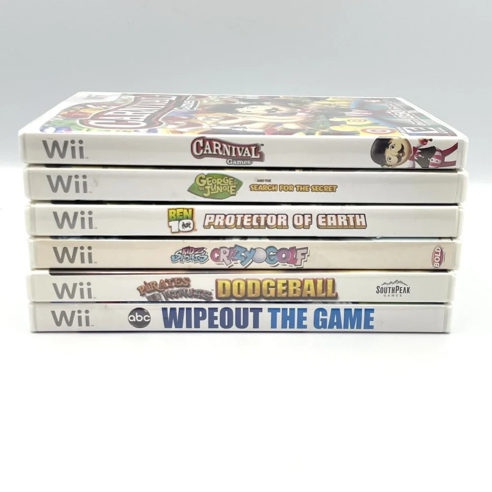 Nintendo‎ Wii Game Lot of 6 Carnival Ben 10 George Pirates Wipeout CIB